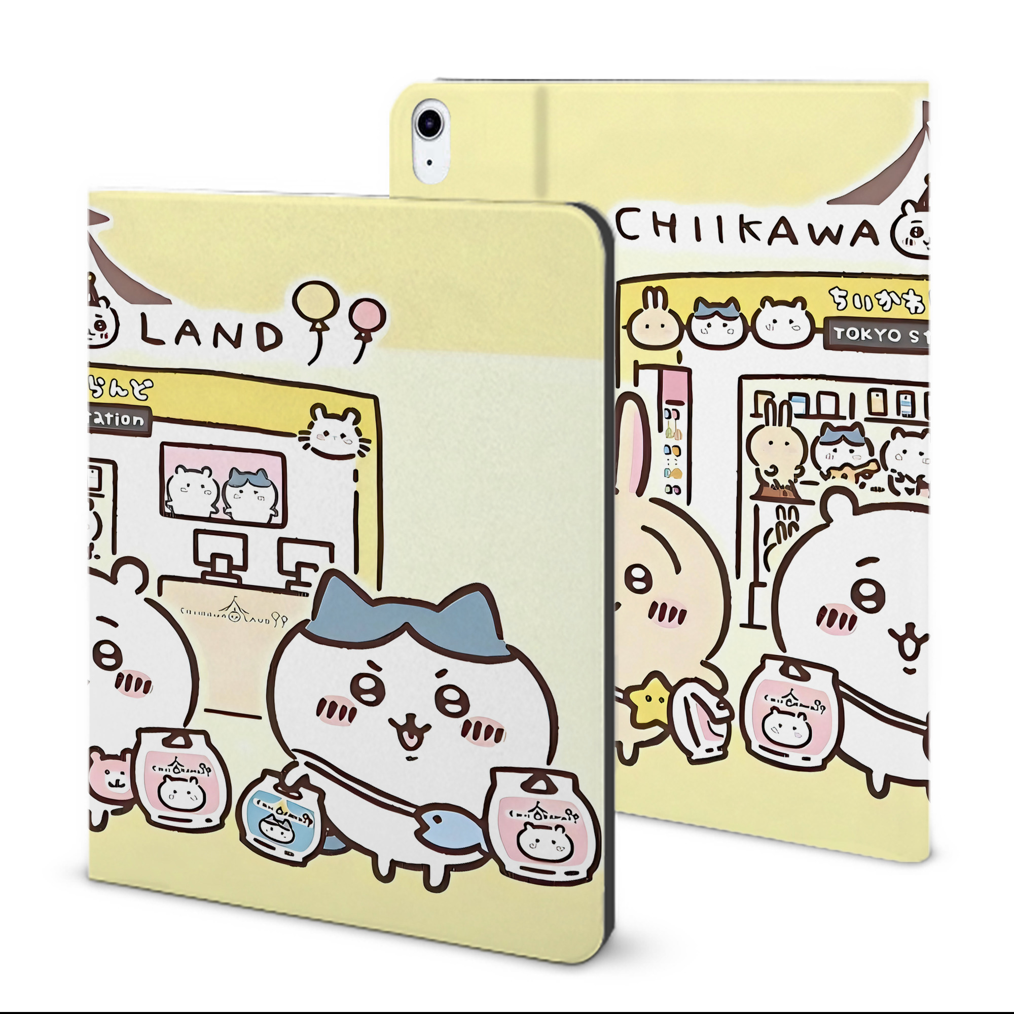 （画像用） ちいかわ Chii-kawa IPad ケース ブック型 PUレザー TPU 耐衝撃 軽量 薄型 ペン収納なし 全面保護 IPad 各モデル対応